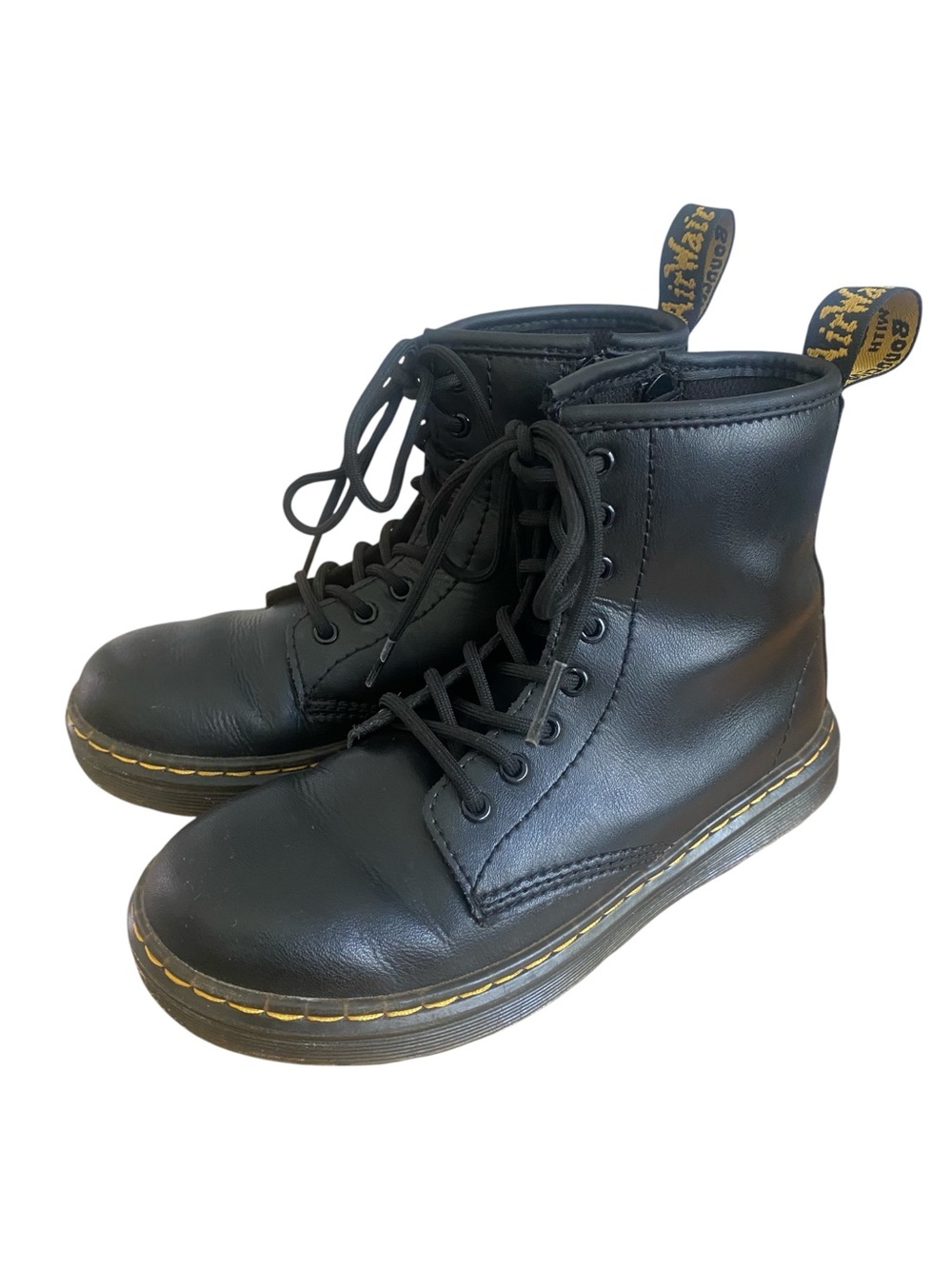 DR. MARTENS Kids’ Black Zavala Junior Lace Up Boots Size: 2